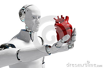 Medical robot concept robot for use Medical white background 3D rendering - Illustration Stock Photo