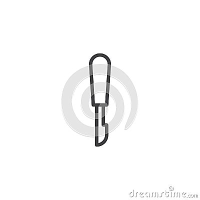 Medical scalpel line icon Vector Illustration