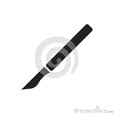 Medical scalpel vector icon. Hospital surgery knife sign illustration. Vector Illustration