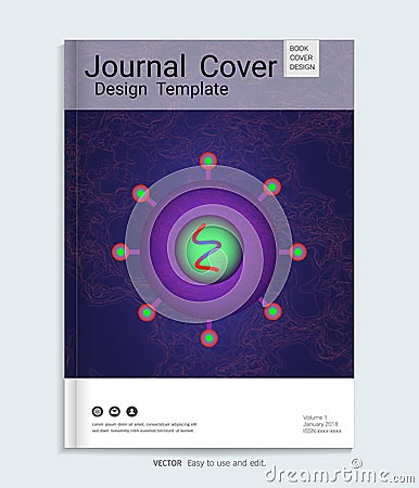 Medical, scientific, academic journal cover design. Vector Illustration