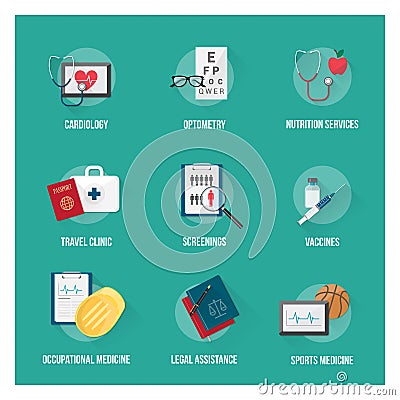 Medical services and health care Vector Illustration