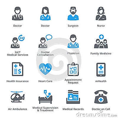 Medical Services Icons Set 1 - Sympa Series Vector Illustration