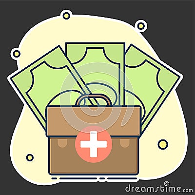 medical set, paid online doctor and corruption concept, home help call Stock Photo