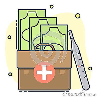 medical set, paid online doctor and corruption concept, home help call Stock Photo