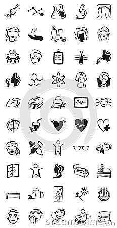 Medical Spa Icons Set Vector Illustration