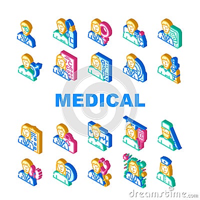 Medical Speciality Health Treat Icons Set Vector Vector Illustration