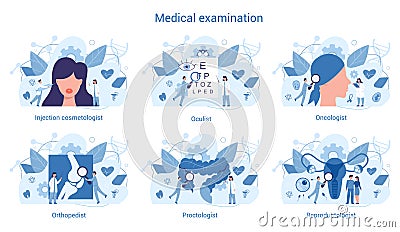 Medical specialty and examination set. Therapist and urologist, Vector Illustration