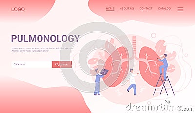 Medical specialty and examination web banner or landing page set. Vector Illustration