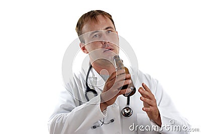 Medical staff with a alcohol addiction problem Stock Photo