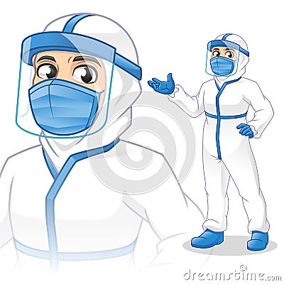 Medical Staff with PPE Vector Illustration