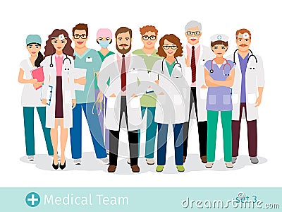 Medical staff professionals group in uniform Vector Illustration