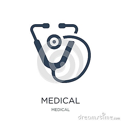 medical stethoscope icon in trendy design style. medical stethoscope icon isolated on white background. medical stethoscope vector Vector Illustration