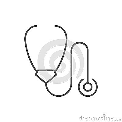 Medical stethoscope line outline icon Vector Illustration
