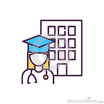 Medical student RGB color icon Vector Illustration