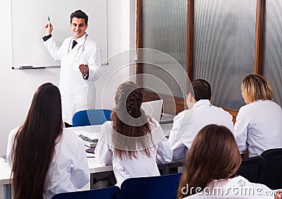 Medical students sitting in audienc Stock Photo