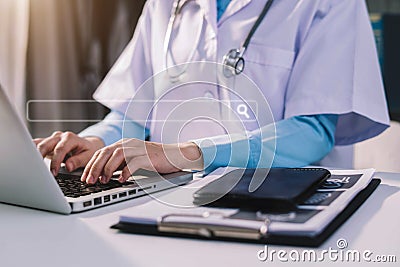 Medical students use labs to search for information for exam preparation. Stock Photo