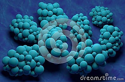 Medical Super Absorbent Polymers cluster (SAP) - 3d illustration isometric view Stock Photo