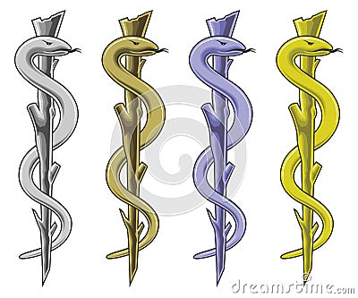 Medical Symbol - Rod of Asclepius Vector Illustration