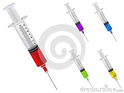 Medical Syringe Icons Vector Illustration