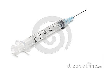 Medical syringe and needle Stock Photo