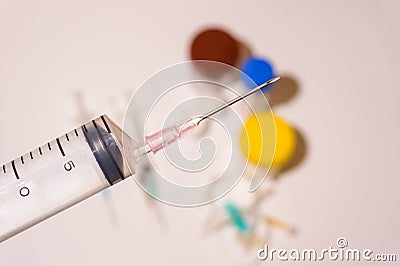 Medical syringe and needle Stock Photo