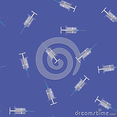 Medical Syringe Seamless Pattern Vector Illustration