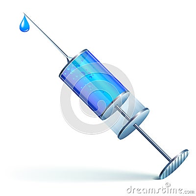 Medical syringe. Vector Vector Illustration