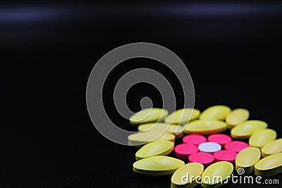 Medical tablets different on color Stock Photo