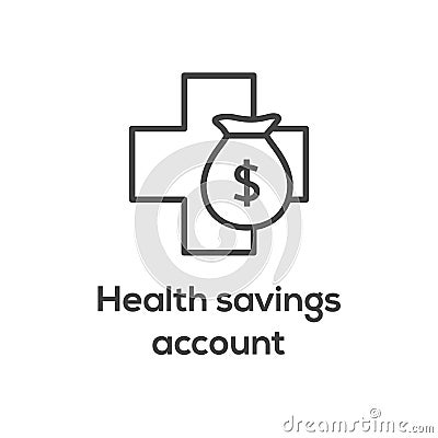 Medical Tax Savings - Health savings account or flexible spending account has HSA, FSA, tax-sheltered savings Vector Illustration