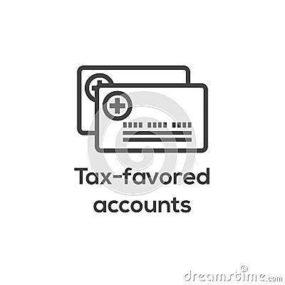 Medical Tax Savings - Health savings account or flexible spending account has HSA, FSA, tax-sheltered savings Vector Illustration