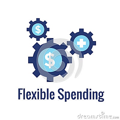 Medical Tax Savings - Health savings account or flexible spending account has HSA, FSA, tax-sheltered savings Vector Illustration