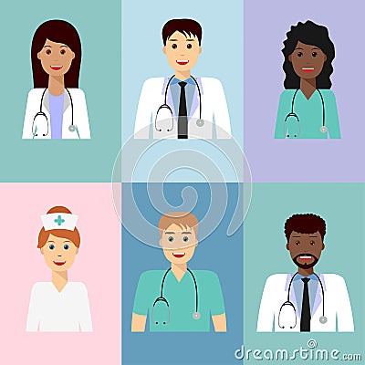 Medical team avatar 3 Vector Illustration