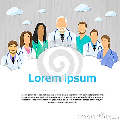 Medical Team Doctor Group Flat Profile Icon Vector Illustration