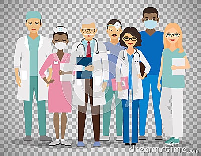 Medical team on transparent background Vector Illustration