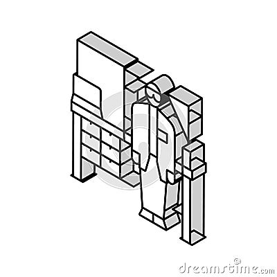 medical technologist at workbench isometric icon vector illustration Vector Illustration