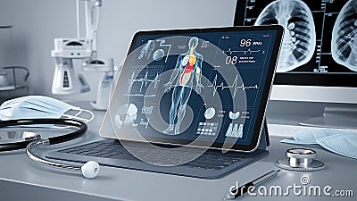 Medical technology concept. Electronic medical record. IT, Technology, Super Ai Stock Photo