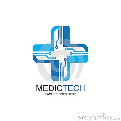 Medical technology logo design vector Vector Illustration