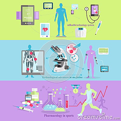 Medical Technology and Pharmacology Research Vector Illustration