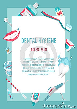 Medical teeth hygiene infographic leaflet Vector Illustration