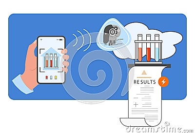 Medical Test Robot Medicine Automated Lab Phone Vector Illustration