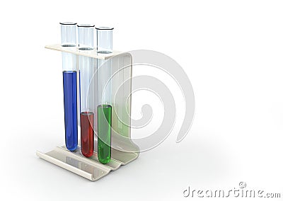 Medical test-tube with color samples. Stock Photo