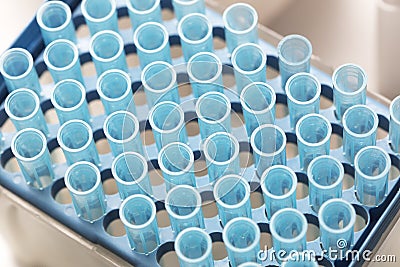 Medical test tubes in boxes Stock Photo