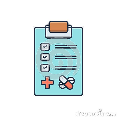 Color illustration icon for Medical tests, investigation and research Cartoon Illustration