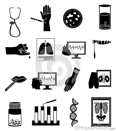 Medical tests icons set Vector Illustration