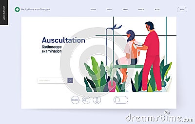 Medical tests template - auscultation Vector Illustration