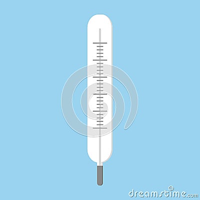 Medical thermometer icon. Flat design style. Medical thermometer silhouette. Simple icon Stock Photo