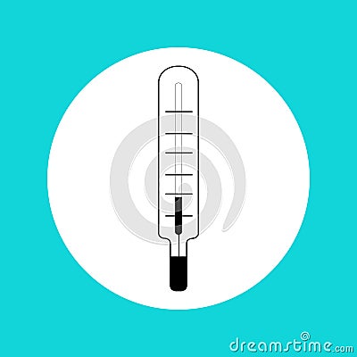 Medical thermometer icon.A tool for measuring temperature.Outline drawing.Vector illustration Vector Illustration