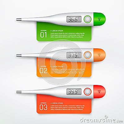 Medical thermometer infographic Vector Illustration