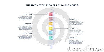 Medical thermometer step chart infographics. Clinical measuring Vector Illustration