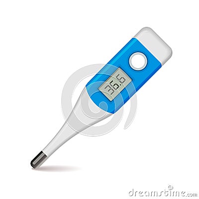 Medical Thermometer on White Background. Vector Vector Illustration